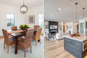Split screen image of a house