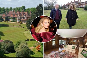 images of home Adele rented  - The award-winning singer rented Lock House in Partridge Green, West Sussex, which is now on the market with Strutt & Parker for Â£7.25m, in 2011 and 2012. The glamorous 13-bedroom property is very much as it would have been when Adele lived there and would appeal to celebrities as it comes with a helicopter hangar and almost 85 acres of land, making it very private. Adele rented the grand home for about Â£15,000 a month and famously gave US TV host Anderson Cooper, presenter of 60 Minutes, a guided tour of the mansion in 2012.